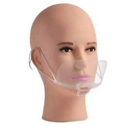 Barbijo plástico Transparente Lavable X5